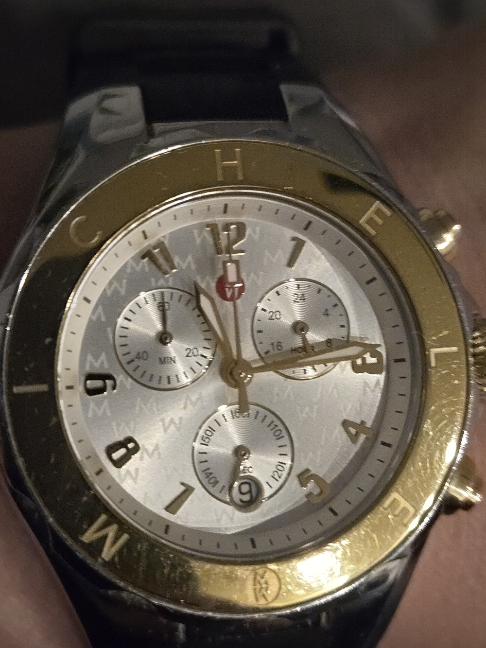 Michele Two-Tone Gold and Silver Chronograph Watch